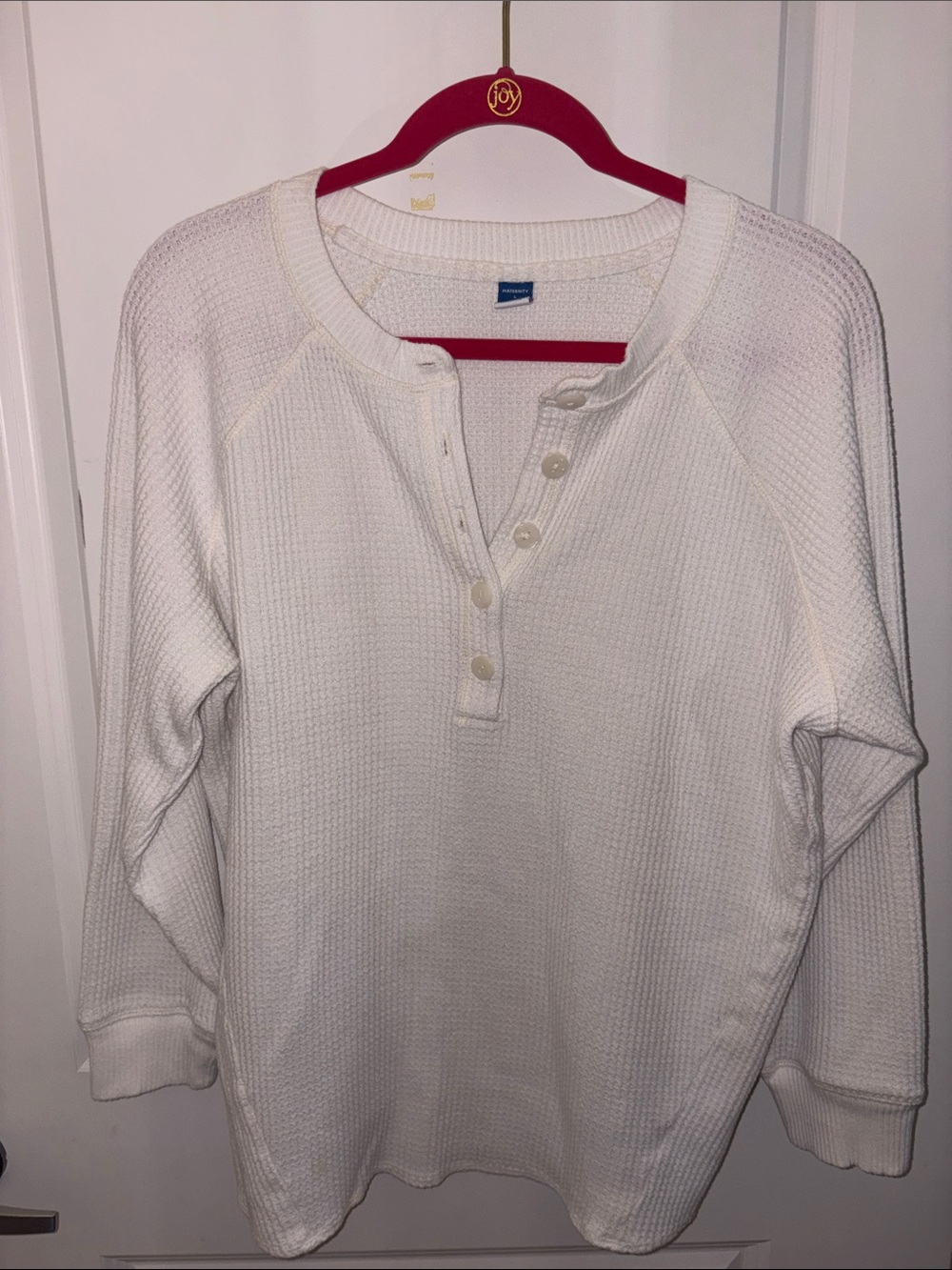 OLD NAVY MATERNITY Classic Cream Henley Thermal Sweater